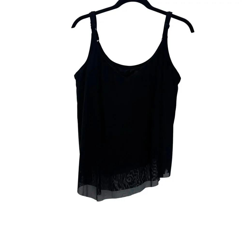 Coco Reef Bra Sized Swimwear Tankini Top Adjustable Straps Black Size 38D NWT - Picture 3 of 8